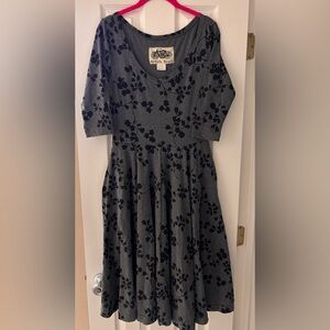 Effie's Heart Charcoal and Black Floral Dress